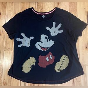Disney Parks Mickey Mouse Graphic Black WDW Black T-Shirt Disney Fan Women's 3X‎
